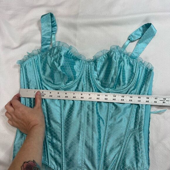 Frederick’s of Hollywood Turquoise Corset‎ - Picture 2 of 9